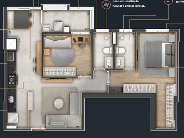 Foto do Apartamento - Apartamento à venda, 67 m² por R$ 954.520,54 - Royal Park - São José dos Campos/SP | INDEPENDENCE NEGOCIOS IMOBILIARIOS LTDA