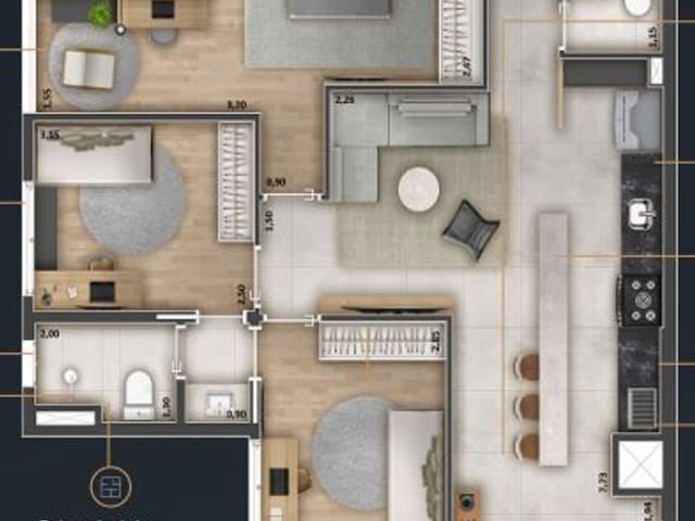 Foto do Apartamento - Apartamento com 3 dormitórios à venda, 83 m² por R$ 1.096.628,43 - Royal Park - São José dos Campos/SP | INDEPENDENCE NEGOCIOS IMOBILIARIOS LTDA