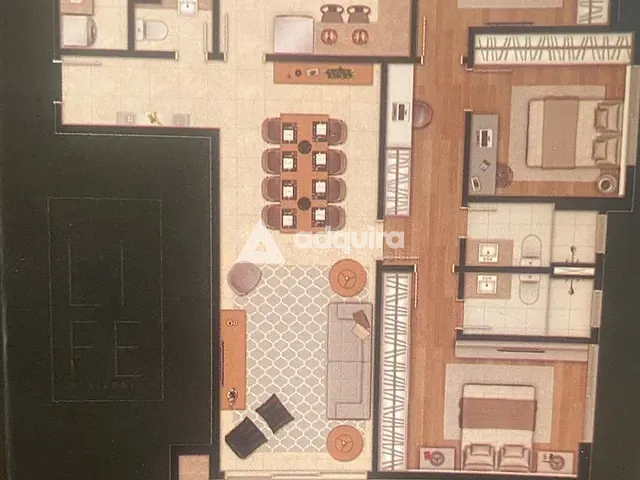 Apartamento 3 quartos e 3 banheiros, à venda, no bairro Estrela em Ponta Grossa
