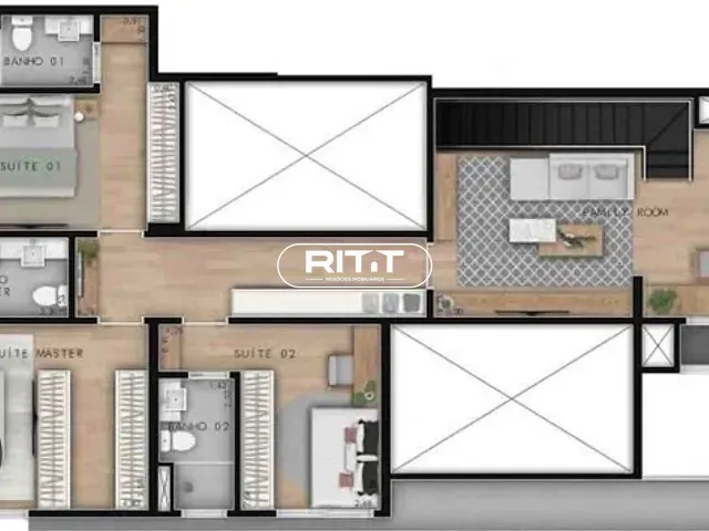 Apartamento com 141m² 3 quartos e 5 banheiros, à venda, no bairro Nova Campinas em Campinas