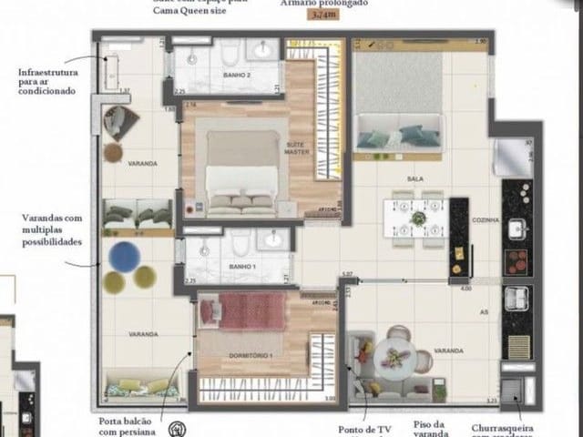 Foto do Apartamento - Apartamento novo na Avenida 9 de Julho - 75m² - Edifício Marinella | RUSSI IMÓVEIS