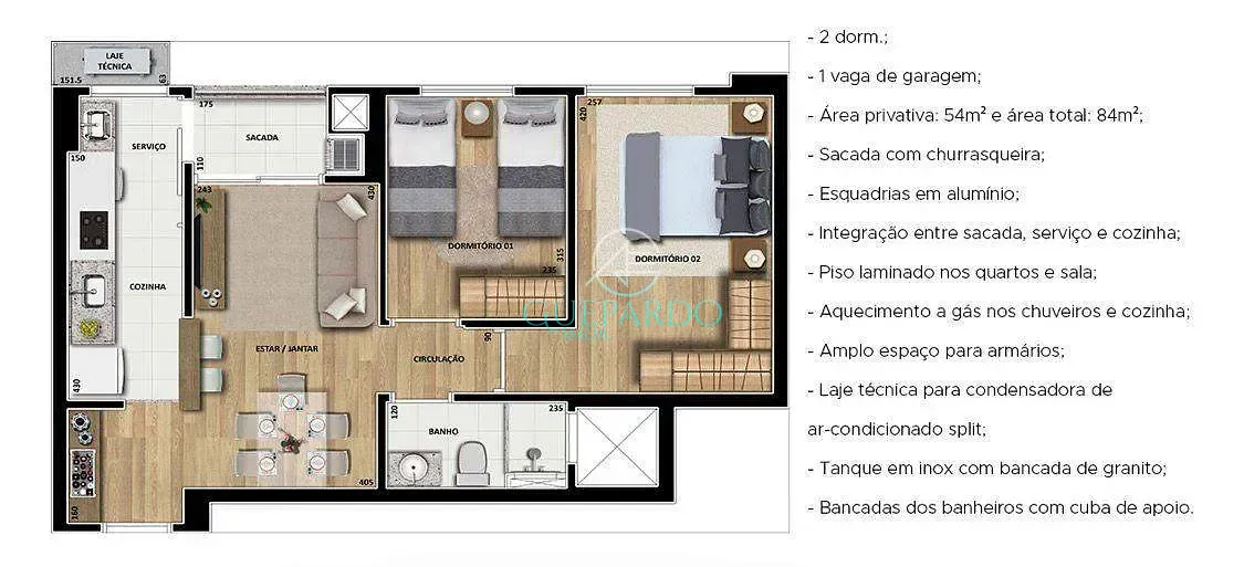 Apartamento, 2 quartos, 54 m² - Foto 24