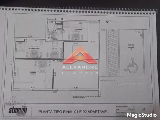 Apartamento com 53m² 1 quarto e 1 banheiro, à venda, no bairro Jardim São Judas Tadeu em São José dos Campos