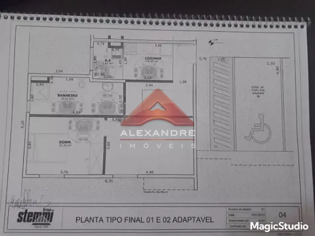 Apartamento com 53m² 1 quarto e 1 banheiro, à venda, no bairro Jardim São Judas Tadeu em São José dos Campos