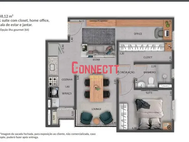 Apartamento 2 quartos e 2 banheiros, à venda, no bairro Jardim Olhos D´água I em Ribeirão Preto