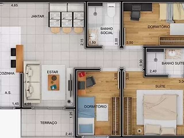Foto do Apartamento - Apartamento com 3 dormitórios à venda, 62 m² por R$ 366.000,00 - Vila Barão - Sorocaba/SP | Ary Proenca Negócios Imobiliários Ltda