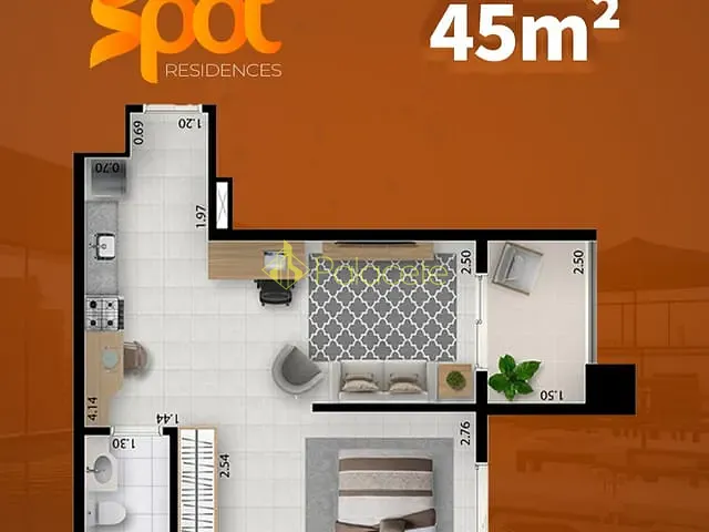 Apartamento 2 quartos e 1 banheiro, à venda, no bairro Lavadouro de Areia em Taubaté