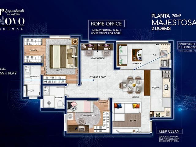 Foto do Apartamento - Apartamento com 3 dormitórios à venda, 70 m² por R$ 469.559,00 - Parque Industrial - São José dos Campos/SP | RUSSI IMÓVEIS