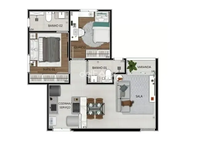 Apartamento 2 quartos e 1 banheiro, à venda, no bairro Santa Branca em Belo Horizonte
