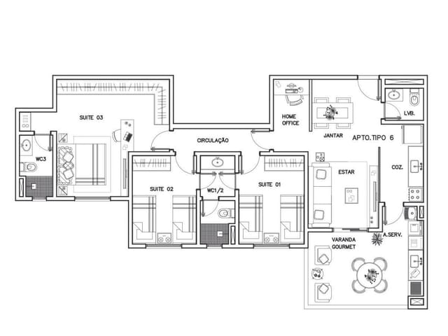 Apartamento 3 quartos e 3 banheiros, à venda, no bairro Condomínio Residencial Colinas do Paratehy em São José dos Campos
