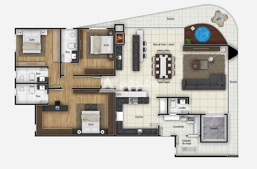 Apartamento, 3 quartos, 220 m² - Foto 2