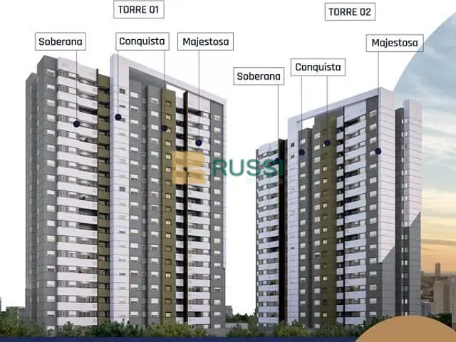Apartamento com 76m² 3 quartos e 2 banheiros, à venda, no bairro Vila Industrial em São José dos Campos