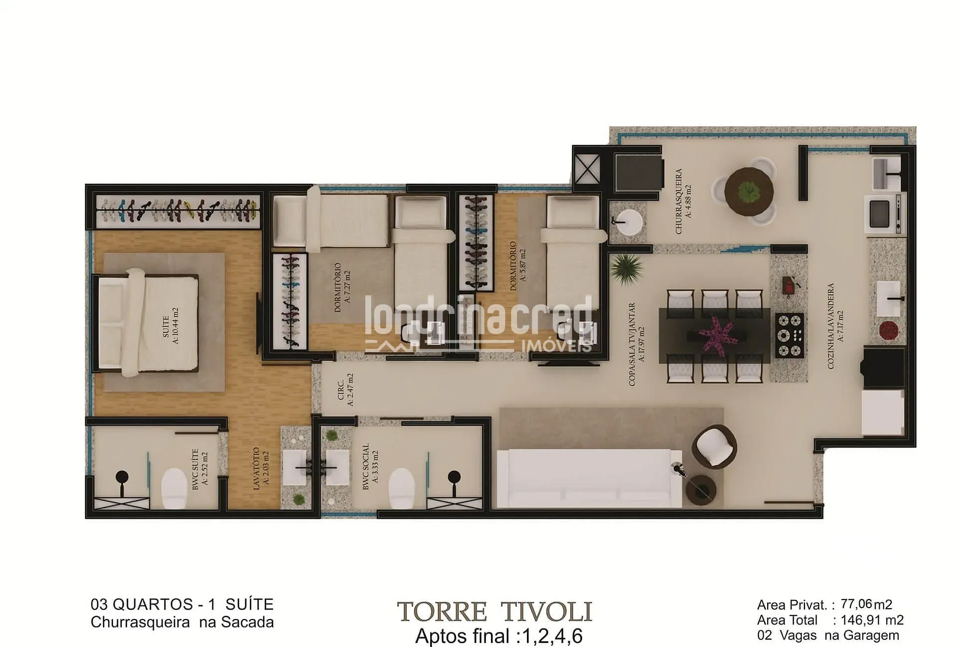 Apartamento, 3 quartos, 77 m² - Foto 42