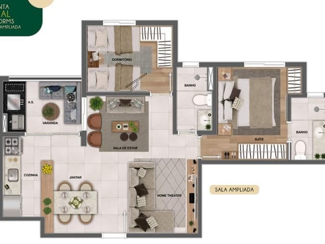 Foto do Apartamento - Apartamento com 2 dormitórios à venda, 65 m² por R$ 516.302,70 - Parque Industrial - São José dos Campos/SP | RUSSI IMÓVEIS