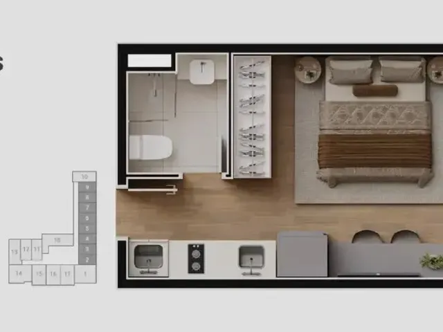 Kitnet 1 quarto e 1 banheiro, à venda, no bairro Jardim Botânico em Curitiba