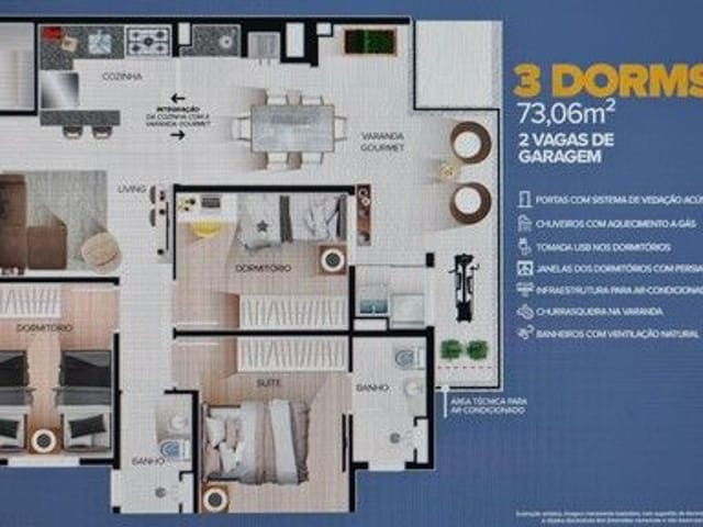 Foto do Apartamento - Apartamento com 3 dormitórios à venda, 73 m² por R$ 536.000,00 - Jardim Augusta - São José dos Campos/SP | RUSSI IMÓVEIS