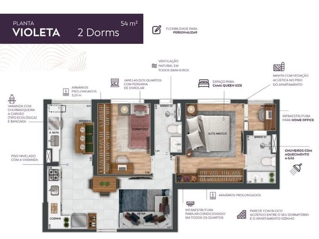 Foto do Apartamento - Apartamento com 2 dormitórios à venda, 54 m² por R$ 489.790,18 - Jardim Satélite - São José dos Campos/SP | INDEPENDENCE NEGOCIOS IMOBILIARIOS LTDA