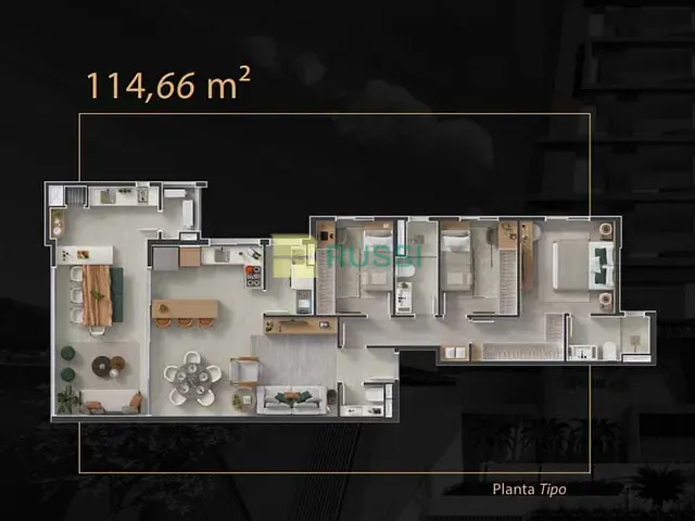 Apartamento com 115m² 3 quartos e 2 banheiros, à venda, no bairro Vila Ema em São José dos Campos