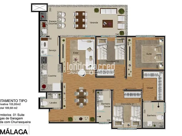 Apartamento com 185m² 3 quartos e 2 banheiros, à venda, no bairro Centro em Cambé