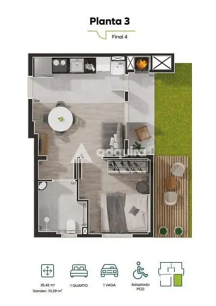 Apartamento, 1 quarto, 35 m² - Foto 11
