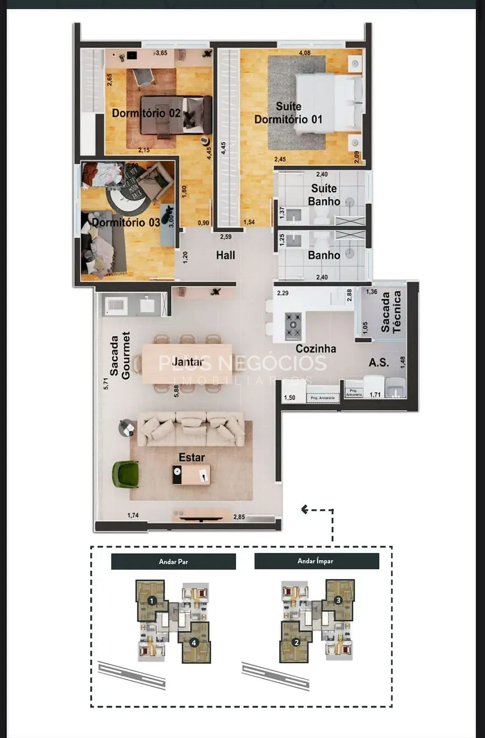 Apartamento, 3 quartos, 96 m² - Foto 4
