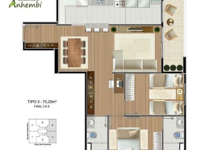 Foto do Apartamento - Apartamento com 2 dormitórios à venda, 70 m² por R$ 281.000,00 - Jardim Anhembi - São José dos Campos/SP | INDEPENDENCE NEGOCIOS IMOBILIARIOS LTDA