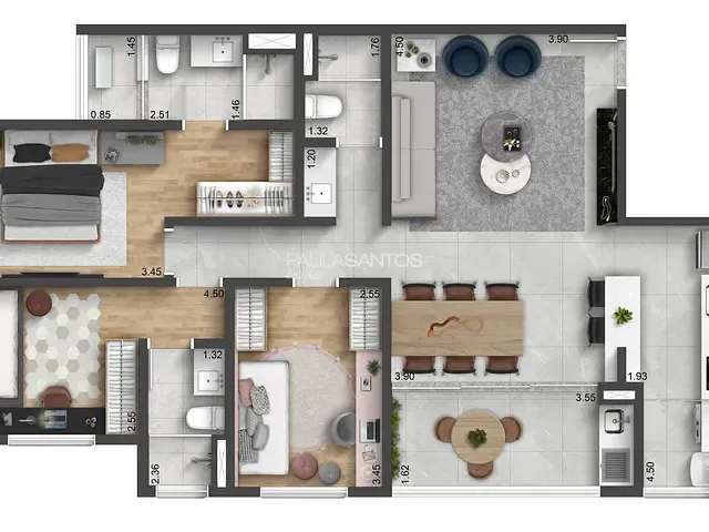 Apartamento 3 quartos e 3 banheiros, à venda, no bairro Vila Espírito Santo em Sorocaba
