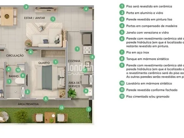 Apartamento com 76m² 2 quartos e 1 banheiro, à venda, no bairro Jardim Morumbi em Londrina