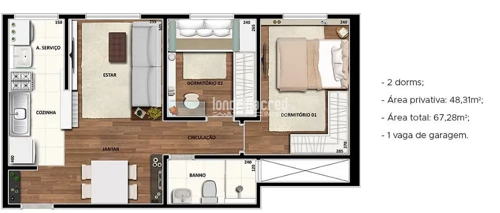Apartamento, 2 quartos, 48 m² - Foto 16