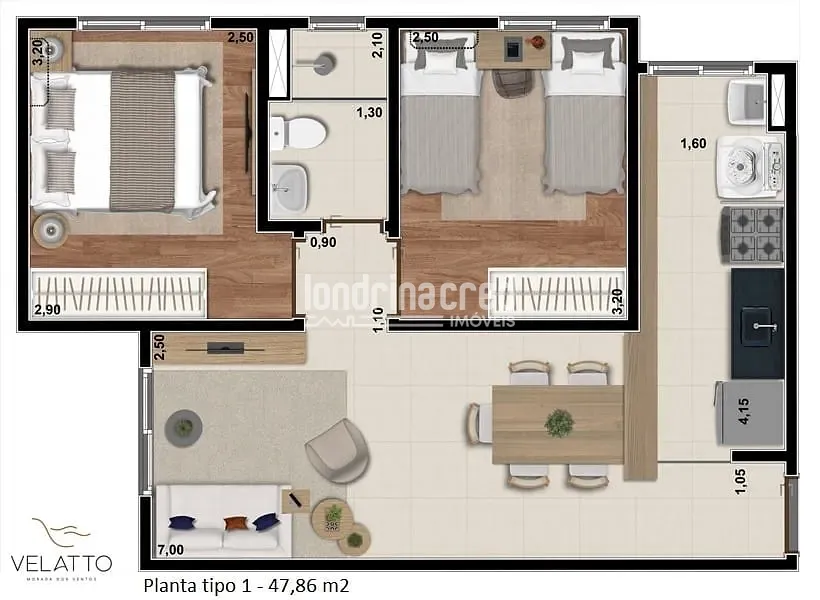 Apartamento, 2 quartos, 48 m² - Foto 21