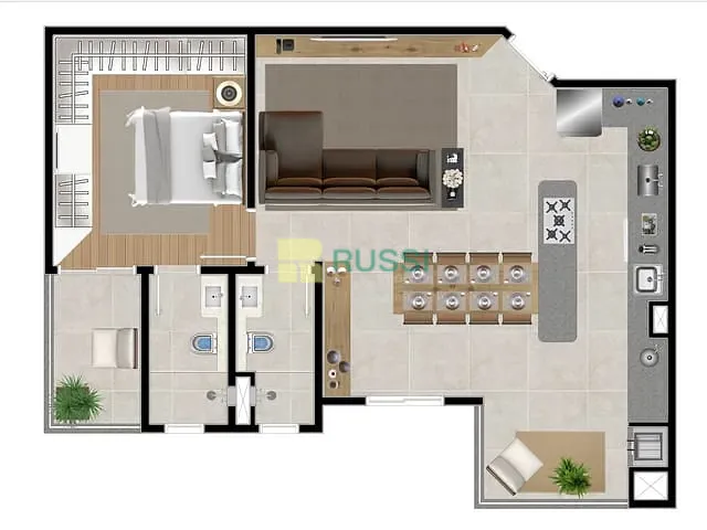 Apartamento 2 quartos e 1 banheiro, à venda, no bairro Jardim Oswaldo Cruz em São José dos Campos