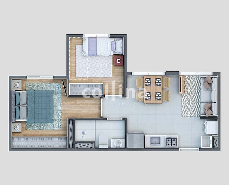 Apartamento à venda com 2 quartos, 35m² - Foto 2