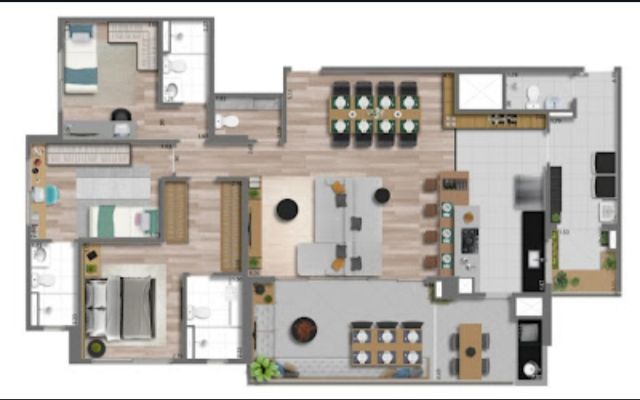 Apartamento com 133m² 3 quartos e 5 banheiros, à venda, no bairro Vila Andrade em São Paulo