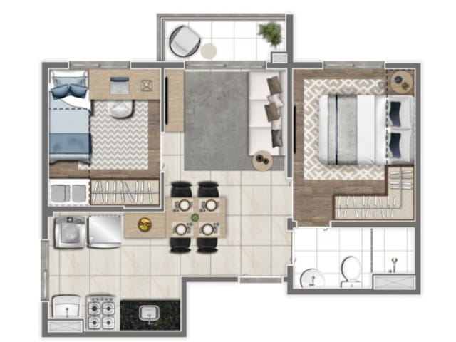 Apartamento com 39m² 2 quartos e 1 banheiro, à venda, no bairro Vila Pirituba em São Paulo