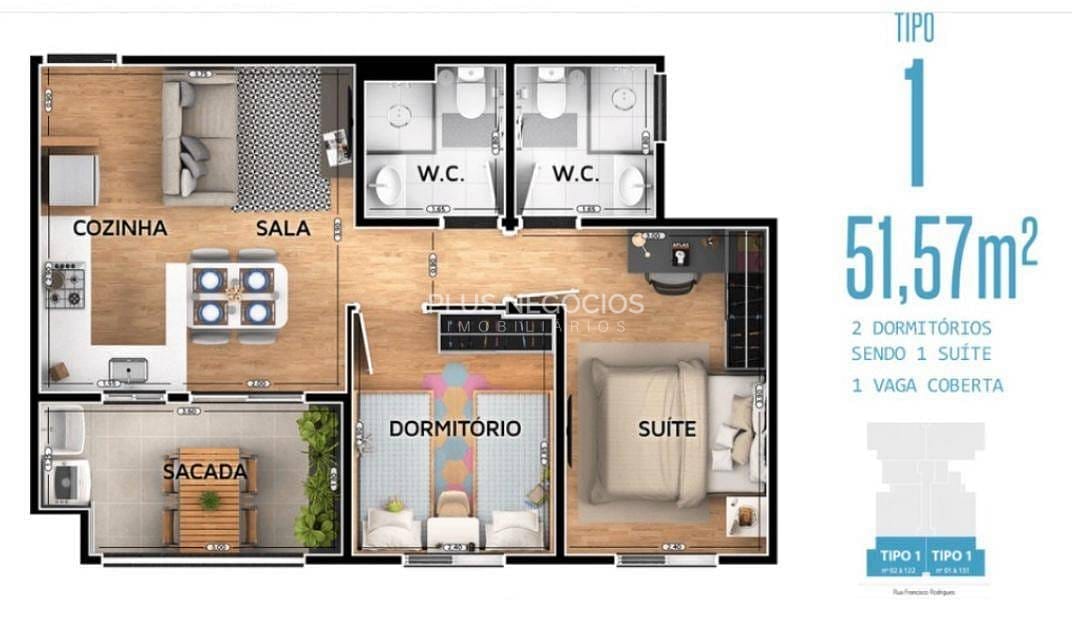 Apartamento, 2 quartos, 52 m² - Foto 8