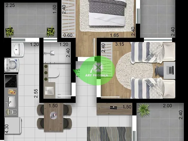 Apartamento 2 quartos e 1 banheiro, à venda, no bairro Vila Aeroporto em Sorocaba