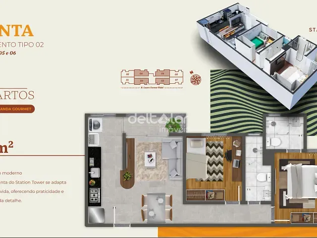 Apartamento com 76m² 2 quartos e 1 banheiro, à venda, no bairro Fernão Dias em Belo Horizonte