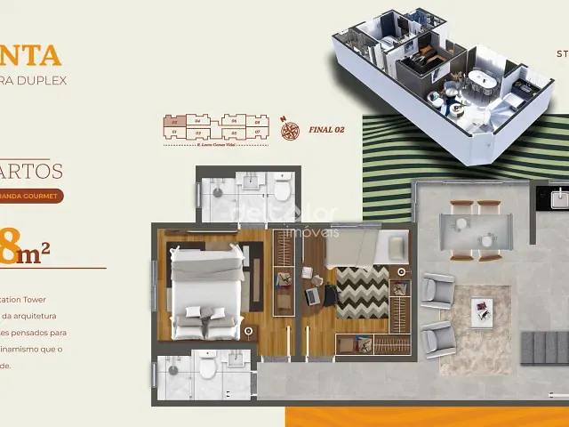Apartamento com 76m² 2 quartos e 1 banheiro, à venda, no bairro Fernão Dias em Belo Horizonte