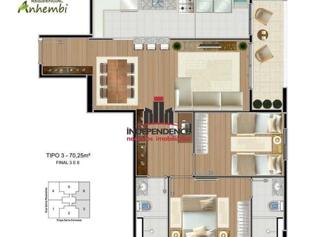 Foto do Apartamento - Apartamento com 2 dormitórios à venda, 70 m² por R$ 299.500,00 - Jardim Anhembi - São José dos Campos/SP | INDEPENDENCE NEGOCIOS IMOBILIARIOS LTDA