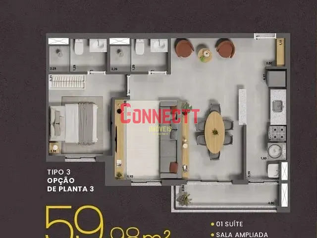 Apartamento 2 quartos e 2 banheiros, à venda, no bairro Bonfim Paulista em Ribeirão Preto