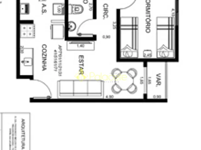 Apartamento 2 quartos e 1 banheiro, para alugar, no bairro Feital em Pindamonhangaba