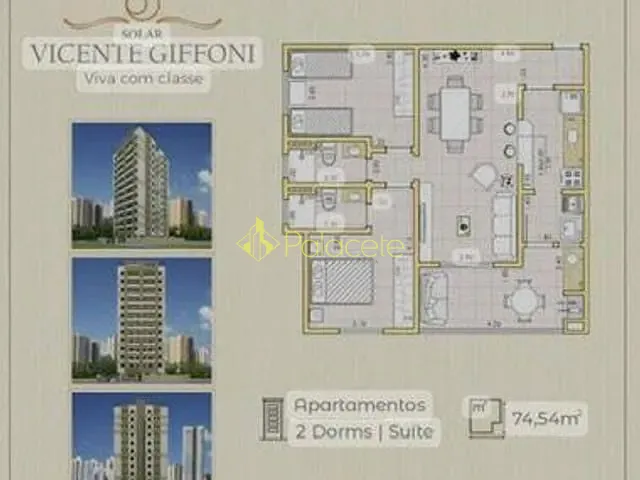 Apartamento 2 quartos e 2 banheiros, à venda, no bairro Centro em Taubaté