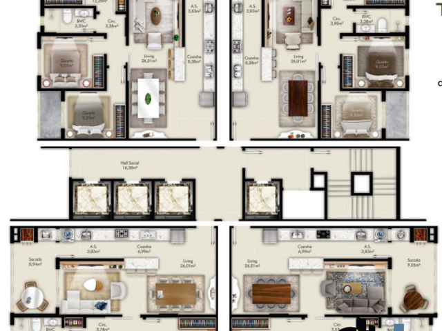 Apartamento à venda, no bairro Meia Praia em Itapema