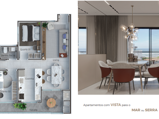Apartamento com 162m² 3 quartos e 3 banheiros, à venda, no bairro jardim perola do atlantico em Itapoá