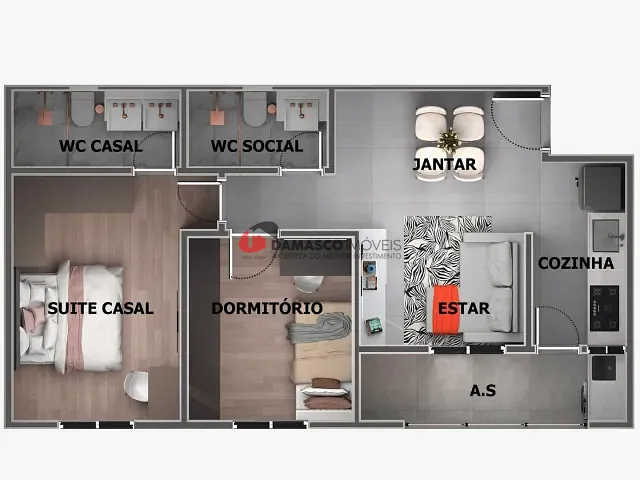 Apartamento 2 quartos e 1 banheiro, à venda, no bairro Rudge Ramos em São Bernardo do Campo
