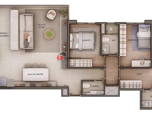 Apartamento 3 quartos e 3 banheiros, à venda, no bairro Campestre em Santo André