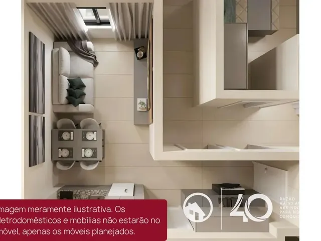 Apartamento 2 quartos e 1 banheiro, para alugar, no bairro Portão em Curitiba