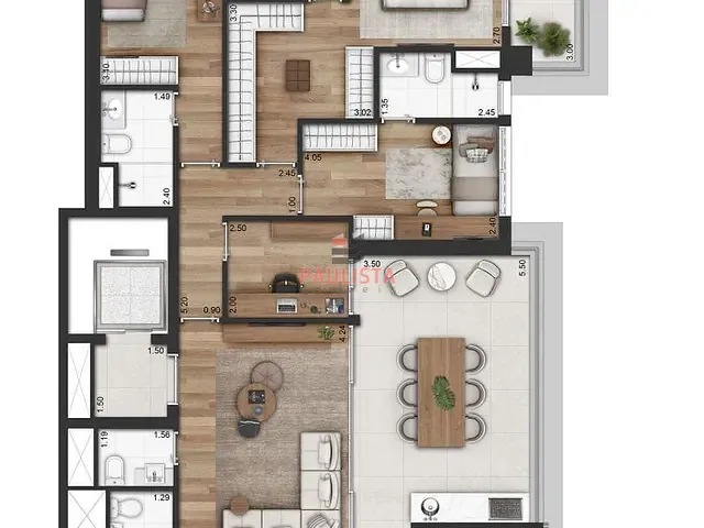 Apartamento 3 quartos e 5 banheiros, à venda, no bairro Vila Clementino em São Paulo