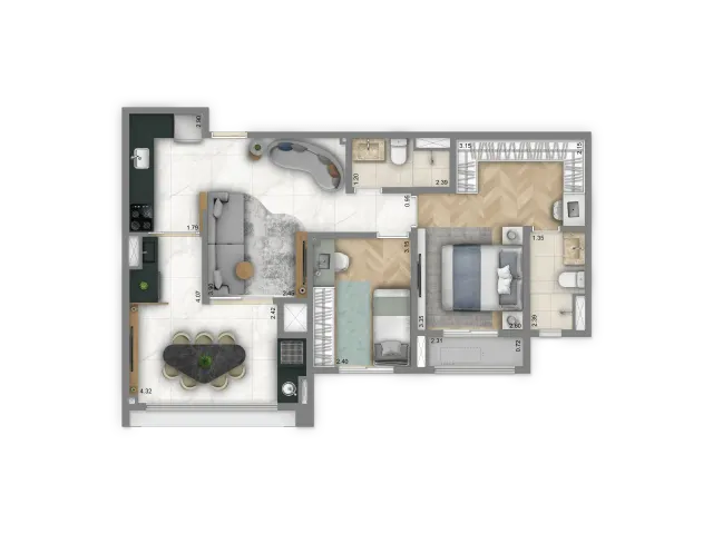 Foto do Apartamento - Apartamento à Venda 2 Dormitórios e 1 Vaga na Saúde, Varanda Gourmet, Lazer no Rooftop + Localização Privilegiada | Paulista Imóveis.