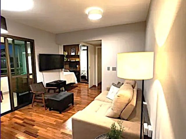 Foto do Apartamento - Apartamento de 62 m² para venda ou locação no Brooklin, 2 dormitórios, 1 vaga e lazer , próximo da Estação do Metrô Campo Belo | Paulista Imóveis.